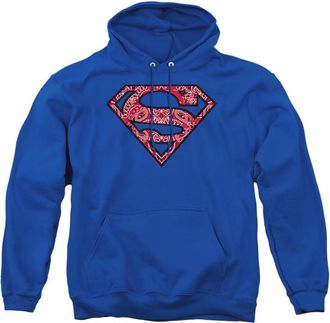 Gildan Superman Paisley Shield Adult Pull Over Hoodie / Hooded Sweatshirt