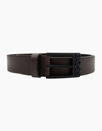 HUGO BOSS Mens Hugo Boss Simo R Leather Belt Dark Brown 202 - Black - Size: 110