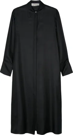 R&oacute;he cut-out detail silk shirt dress - women - Silk - 36 - Black