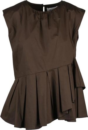 Meimeij Blouses - Dames - Blouses - Bruin - M - Katoen - Overhemden