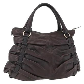Ferragamo Pre-owned Handbags, female, Brown, Size: ONE SIZE Pre-owned Leather Handbag