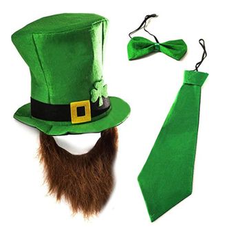 Generic Irish St Patricks Day Accessories St. PatrickS Day Party Decorations, Ireland Hat + Tie + Bow Tie Shamrock Outfits Costume Accessories Props For Girls