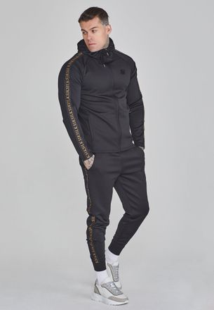 Siksilk Conjunto de sudadera con capucha y joggers oro negro para hombre SikSilk XXL