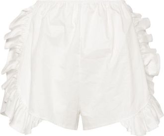 Ioana Ciolacu Peony ruffle-trim cotton shorts - women - Cotton - L - White