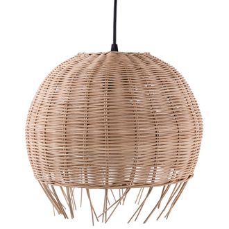 Beliani Beliani - L&aacute;mpara Colgante En Forma De C&uacute;pula De Rat&aacute;n Natural Boho Ecl&eacute;ctico Drino