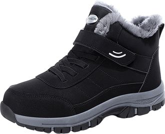 Generic Black Ankle Boots Womens Platform Snow Boots Womens Fur Trainers Plush Boots for Men and Women Boots Lightweight Winter Shoes High Winter Boots Comfor