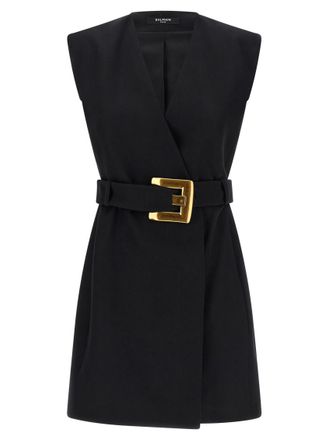 Balmain Black Wrap dress