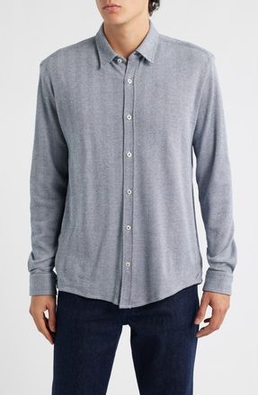 BOSS Roan Kent Cotton Button-Up Shirt in Dark Blue at Nordstrom, Size Xx-Large