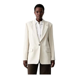 Marc O'Polo Blazer de Viscosa y Lino - Jackets - Mujer - Beige - L
