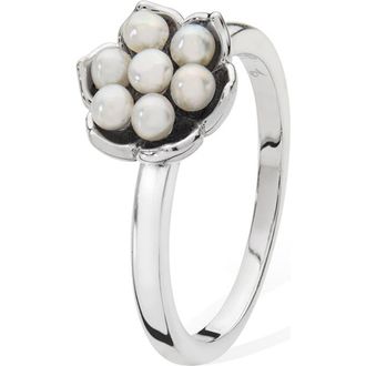 Lucy Quartermaine Royal Pearl Flower Ring in Sterling Silver at Nordstrom, Size 5.5