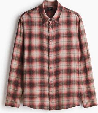 H&M Relaxed Fit Shirt in Pink/plaid at Nordstrom, Size Xx-Large