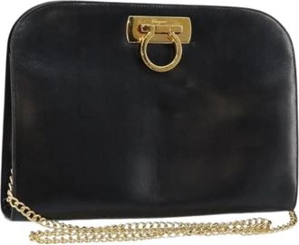 Ferragamo Pre-owned Leren Schoudertas - Dames - Vintage Schoudertas - Zwart - ONE Size - Leer - Vintage