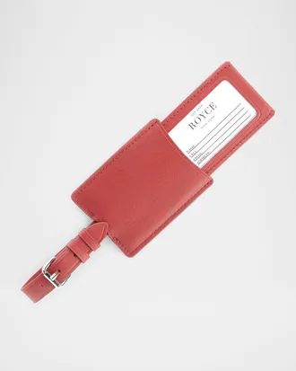 Royce Leather Monogrammed Leather Retractable Luggage Tag, Personalized