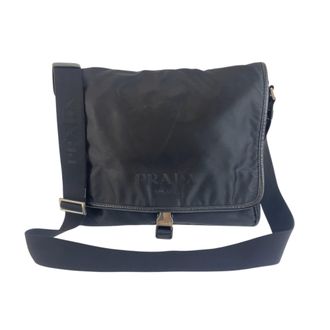 Prada Black Nylon Messenger Bag Shoulder Bag (Pre-Owned)