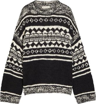 Free People Dani gebreide jurk met patroon - Zwart