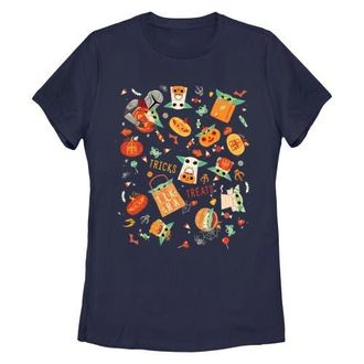 Star Wars Womens Star Wars The Mandalorian Halloween Candy Collage Graphic T-Shirt in Navy Blue at Nordstrom, Size X-Large