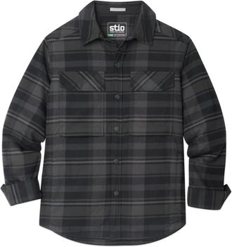 Stio | Mens Buckhorn Insulated Snap Shirt, Size Extra Large in Abyss/Raven Plaid