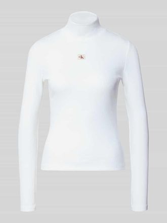 Calvin Klein Jeans Turtleneck-Pullover mit Label-Detail in Weiss, Gr&ouml;&szlig;e XL