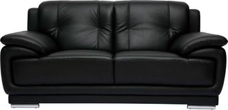 Miliboo Miliboo - Divano pelle design 2 posti nero tamara - pelle di bufalo