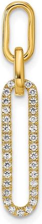 Diamond2Deal 14k Yellow Gold Polished 1/6 carat Diamond Paperclip Link Pendant