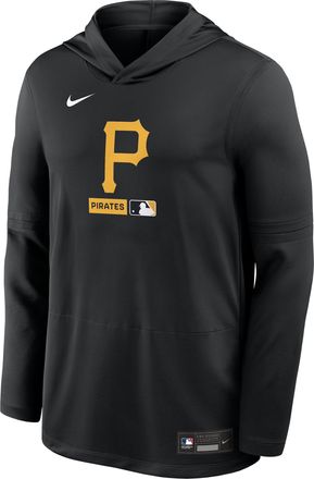 Nike Pittsburgh Pirates Authentic Collection Nike Mens Dri-FIT MLB Long-Sleeve Hooded Top in Black | 03B900APTB-S9Q