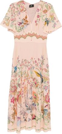 Etro Floral Print V-neck Dress
