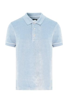 Tom Ford MODAL VELOUR POLO Size: 54, colour: SKY