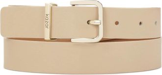 Kazar Beige riem met metalen riemlus met logo - Dames - Riemen - Beige - 100 CM - Leer - Accessoires