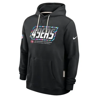 Nike San Francisco 49ers Crucial Catch Sideline Standard Issue Nike Mens Dri-FIT NFL Pullover Hoodie in Black | 03AZ00AZUT-F9R