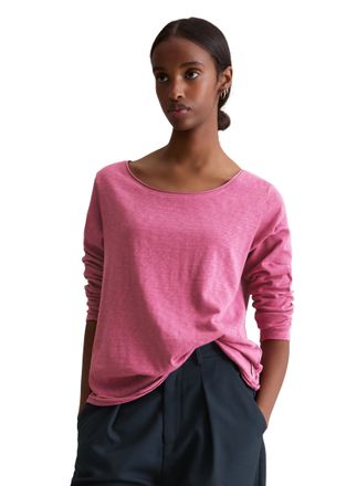 Marc O'Polo Denim Longsleeve MARC OPOLO DENIM regular fit aus Organic Cotton, Damen, Gr. M, wild aster, Obermaterial: 100% Baumwolle, slim fit, Rundhals, Shirts Longsle