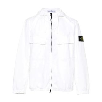 Stone Island Light Jackets, male, White, Size: 2XL Stylish Light Jacket