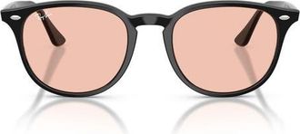 Ray-Ban 53mm Phantos Sunglasses in Black /Licht Pink at Nordstrom