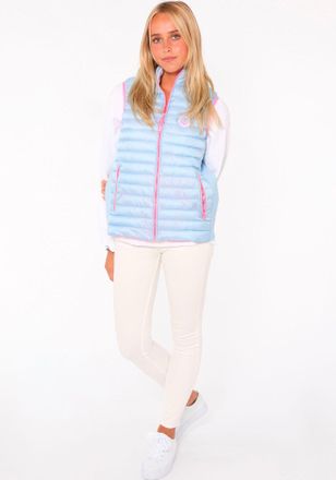 Zwillingsherz Steppweste ZWILLINGSHERZ Moin, Damen, Gr. L, blau (hellblau), Steppware, Obermaterial: 100% Polyester, gerade h&uuml;ftlang, ohne Ausschnitt, Westen Steppw