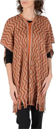 Missoni Capes, female, Multicolor, Size: ONE SIZE Multicolor Wool Cotton Poncho