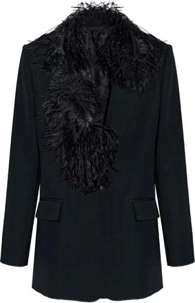 The Attico Jack met veren afwerking - Zwart