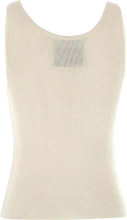 Moschino Womens White Virgin Wool Sleeveles T-Shirt