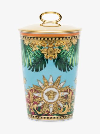 Versace Blue Jungle Print Candle - Unisex - Porcelain/Wax