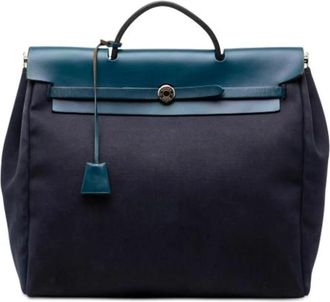Herm&egrave;s Pre-owned Herbag - Dames - Vintage Handtas - Blauw - ONE Size - Leer - Vintage