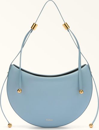 Furla Moonstone Borsa A Spalla S Carta Da Zucchero Blu Pelle Di Vitello Sidney Donna