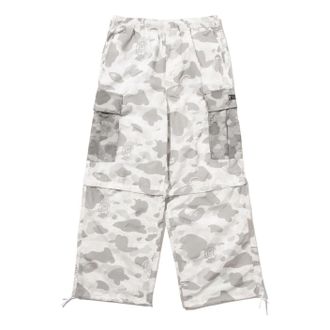 A Bathing Ape BAPE X Clot Camo Detachable Relaxed Fit Cargo Pants White 0ZXPTMX90552P-WHT
