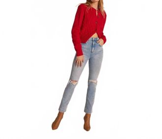 Favorite Daughter Valentina Super High Rise Crop Jean In Acid Wash