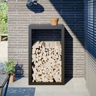 vidaXL Le&ntilde;ero De Acero Negro 60x40x100 Cm Vidaxl