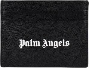 Palm Angels Logo-Print Leren Kaarthouder - Heren - Portefeuilles - Zwart - ONE Size - Leer - Accessoires