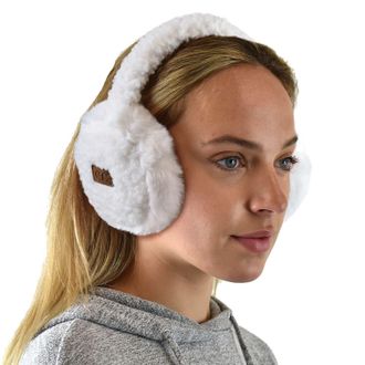 C.C Soft Winter Warm Adjustable Headband Ear Warmer Earmuffs, Sherpa Ivory