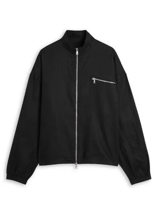 Mki Miyuki Zoku Linen Track Overshirt - Black - S