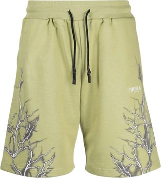 Phobia Archive Shorts sportivi con stampa Lightning - Verde