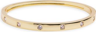 Argento Vivo Crystal Hingle Bangle in Gold at Nordstrom