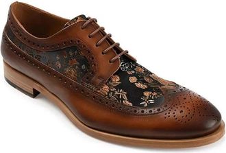 Taft Taft Preston Oxford Brown Leather Almond Toe Dress Shoes HAWK279