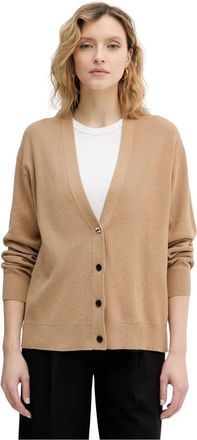 Karl Lagerfeld Ikon Cardigan - Dames - Vesten - Beige - XS - Katoen - Truien & Vesten