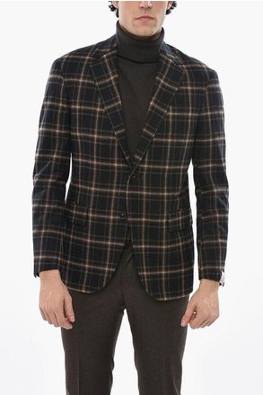 Corneliani Plaid Motif Virgin Wool COLLECTIVE Blazer size 58